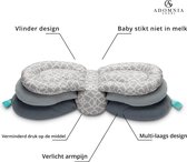 AdomniaGoods - Multifunctionele baby borstvoedingskussen - Verstelbare voedingskussen - Ideaal voor borstvoeding en flesvoeding - Grijs