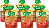 Olvarit Knijpzakjes 12+ Maanden - Aardbei Banaan Kiwi - 6 x 90g