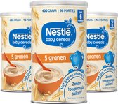 Nestlé Baby Cereals 5 Granen - babypap - vanaf 6 maanden - 3 stuks - totaal 48 porties