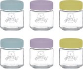 Kilner - Set van 6 voorraadpotten voor babyvoeding - Glas - Silicone deksels - 6 x 110 ml