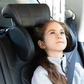 Hoofdsteun Auto Kinderen & Volwassenen- Nekkussen Auto - Autokussen - Neksteun Auto - Verstelbaar - Zwart