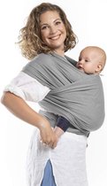 Baby Draagdoek - Babywrap - Baby Carrier - Babydrager - Buikdrager Baby – Baby Draagzak - Baby Sling | Ergonomisch | Met Tasje | Licht Grijs