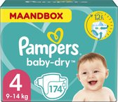 Pampers Baby-Dry Luiers - Maat 4 (9-14 kg) - 174 stuks - Maandbox