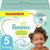 Pampers Premium Protection Luiers - Maat 5 (11-16 kg) - 136 stuks - Maandbox