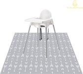 Totalbabycare | Anti-slip Knoeimat Baby | Uitwasbare Mat voor onder kinderstoel | Tijdens verven | Waterbestendig | 130x130cm