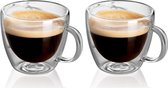 Glasrijk® dubbelwandige espresso glazen - 80 ml - 2 stuks - Espresso kopjes - Espresso kopjes dubbelwandig - Espresso glazen - Espressokopjes - Dubbelwandige glazen