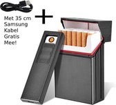 sigarettenhouder |sigaretten box | sigaretten doosje met aansteker | sigaretten opbergdoosje | sigaretten doosje 20 stuks |sigaretten koker | sigaretten doosje metaal | sigaretten doosje zwart| sigaretten etui | FOCUS + USB kabul