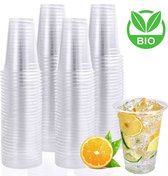 Bio Plastic Bekers - 140 stuk(s) - 250 ml - Transparant - Cups - Plastic Glazen