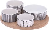 Excellent Houseware set van 4x luxe hapjes/sausjes/tapas schaaltjes