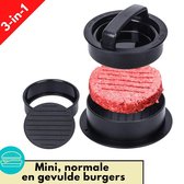 Lynnz Hamburgerpers 3-in-1 inclusief 100 vellen wax papier - hamburger pers - burger press - bbq accesoires - hamburgermaker - sinterklaas - kerst