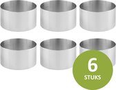 Veluw® Kookring / Voedselring / Garneercirkel - Rond - RVS - Ø8x(H)4,5cm ( Set van 6 )