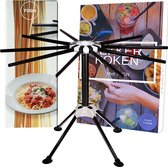 YUGN Pasta Droogrek RVS en Pastarek Inklapbaar - Pasta Droger Voor Oa Spaghetti en Is Vaatwasserbestendig - Met Gratis E-Book - Ruim 10 Armen Van 17 cm en Hoogte Van 32cm - Vaderdag - Vaderdag cadeau - Cadeau