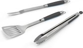 Barbecook Gereeschapset - BBQ Accesoires - Vork, Spatel & Tang - Staal - Zwart