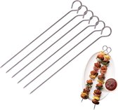 PD® - Barbecue spiezen 30 cm - 6delig - BBQ spiezen set - Spiezen voor marsmallows - Vleesspiezen - Vleespennen - Saté prikkers