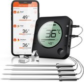 Claire BF-5 BBQ thermometer - Vleesthermometer - Oventhermometer - Draadloos met app - Incl. Batterijen en 4 meetsondes