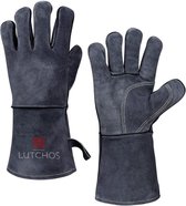 LUTCHOS Warmtebestendige Ovenwanten - BBQ Handschoenen - BBQ Accessoires - Eco Leer - Katoen - ±500 ℃