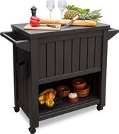 BluMill BBQ Tafel - Inclusief Koelvak 80 liter - op Wieltjes - met Flessenopener - 102 x 46 x 86,5 cm