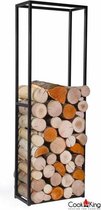 CookKing - Houtopslag Cornel Small - Staal - Tuinhaard - Terrashaard - 20 x 40 x 120 cm - Zwart