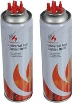 2x Aansteker gas / butaan gasfles 250 ml