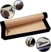 Siliconen bakmat - Hittebestendig tot 250 graden - 42x30 cm - Beige & zwart