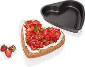 ERNESTO® Taartvorm - Bakvorm - Hart bakvorm - Aanbak - Cake bakvorm - 32 x 13 x 7 cm - Zwart