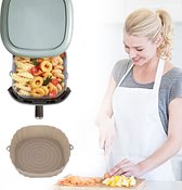 Consumerce® Siliconen AirFryer Mandje Bruin – AirFryer Accesoires – AirFryer Bakjes Siliconen – AirFryer Siliconen Bakje – AirFryer Bakpapier Siliconen – AirFryer Bakpapier XL – AirFryer Bakje – AirFryer Bakvorm Siliconen – Heteluchtfriteuse