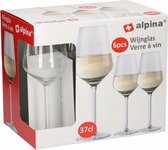 12x Goedkope wijnglazen set voor witte wijn 370 ml