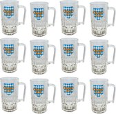 Oktoberfest bierpul met logo - bierpul plastic - bierpullen - 35cl - 12 stuks