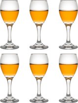 Libbey borrelglas Teardrop Sherry - 90 ml / 9 cl - 6 stuks - sherryglas - portglas - op voet - vaatwasserbestendig - hoge kwaliteit