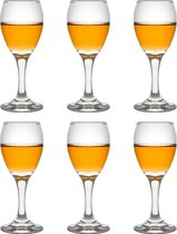 Libbey borrelglas Teardrop Sherry - 90 ml / 9 cl - 6 stuks - sherryglas - portglas - op voet - vaatwasserbestendig - hoge kwaliteit