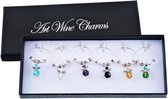 Glasmarker - Art Wine Charms - engeltjes - engelen - 6 stuks - wijnglas - tafel decoratie - cadeau - diner - feest