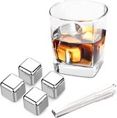 Whiskey Stones RVS - Whiskey Stenen IJsblokjes - Herbruikbare RVS IJsblokjes - Ice Cube - Whisky Stenen Stones-Snel koud