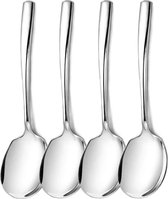 House of Husk® Opscheplepel Set - Zilver - Serveerlepel - Groetelepel - Aardappellepel - 21cm - RVS - 4 Stuks