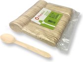 100 stuks x Houten wegwerp bestek - Lepel - Pomebio - 160mm - houten bestek - hout - houten servies - houten lepel- bestek set - besteksets - biologisch - afbreekbaar - bio - wooden cutlery - cutlery - duurzaam bestek - wegwerpbestek