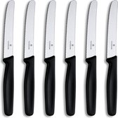 Victorinox Tafelmessen - 6-Delig - Zwart - Recht heft