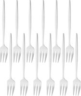 House of Husk® Zilveren Gebaksvorkjes - Dessertvorken - Taartvorkjes - Cocktailvorken - Klein Vorkjes - 12 Stuks - RVS - 14cm