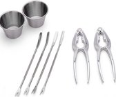 RVS Kreeften Bestek Set – Kreeftentang – Kreeftenvork -  Lobster set - 8 delig