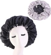 Satijnen Slaapmuts Zwart Afabs® / Hair Bonnet / Haar bonnet van Satijn / Satin bonnet / Afro nachtmuts voor slapen