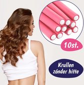 Haarrollers - Roze Papillotten – Haar Krullers zonder Hitte – Krulspelden - Kleefrollers - Haarkrullers set – Tiener Cadeau - Krullers Voor Haar – Kleefroller - Krullen Rollers – Kerstcadeau voor Vrouwen - Hair Curler Heatless - Krulset -  10 Stuks