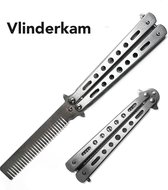 Saaf Vlindermes Trainer - Vlinder Oefenmes - Balisong Trainer - Stiletto Kam - 22 cm - RVS