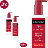 Neutrogena Intense Repair, intensief herstellende CICA body balsem, Noorse formule, hydraterende bodylotion voor de zeer droge, ruwe en jeukende huid 2 x 250 ml