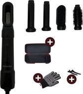 QFLEX PRO® 5 in 1 Airstyler - Föhnborstel - Volume Borstel - Stijlborstel - Krulborstel - Haardroger - Föhn - Airwrap Alternatief - Incl Opbergtas, 2x Haar clipjes & Warmte bestendige handschoen