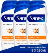 Sanex BiomeProtect Dermo Sensitive Douchegel - 6 x 250ml - Voordeelverpakking