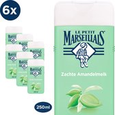 Le Petit Marseillais Extra Doux Zachte Amandelmelk Douchecrème, licht schuimende douchecrème met de geur van amandelen, 6 x 250 ml