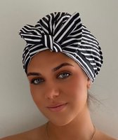 Douchemuts DE MOOISTE -Shower cap -Black White  -Droog haar -DOUCHEKAPJE 1 STUKS