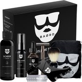 BAØRD Ultieme Scheerset Inclusief Double Edge Safety Razor – Scheerkwast - Scheercrème – After Shave Balsem – Pre Shave Olie – Baardschort – Baard Styling Tool – 5 RVS Scheermesjes - Shaving Cream – Barber – Cadeau Voor Mannen