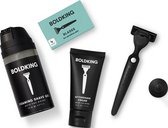 Boldking The Start Pack voor gevoelige huid - houder + 4 mesjes + Foaming Shave Gel + Aftershave Cream