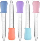 Saaf Pipet Set - Pipetflesje 5 ml - Druppelteller - Pipetten voor Vloeistoffen - 5 stuks en Kleuren
