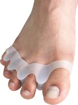 scarlet health | Teenspreider "Spreader III"; 1 paar (2 stuks) gelhouder van zachte siliconen; 5-teen spreider voor hallux valgus, hamertenen, kogelvormige tenen. Vaandel