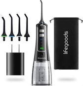 LifeGoods Waterflosser - Elektrisch - 3 Standen - 4 Opzetstukjes - 300 ml Tank - Zwart